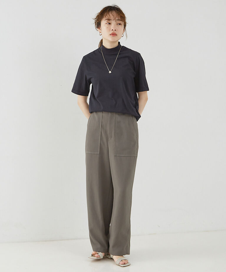 qualite「【Three dots】モックネックTシャツ」|Tシャツ・カットソー|