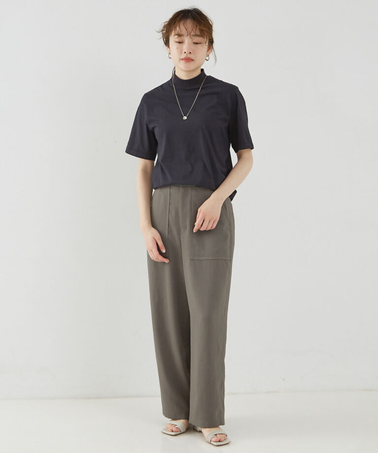 qualite「【Three dots】モックネックTシャツ」|Tシャツ・カットソー|