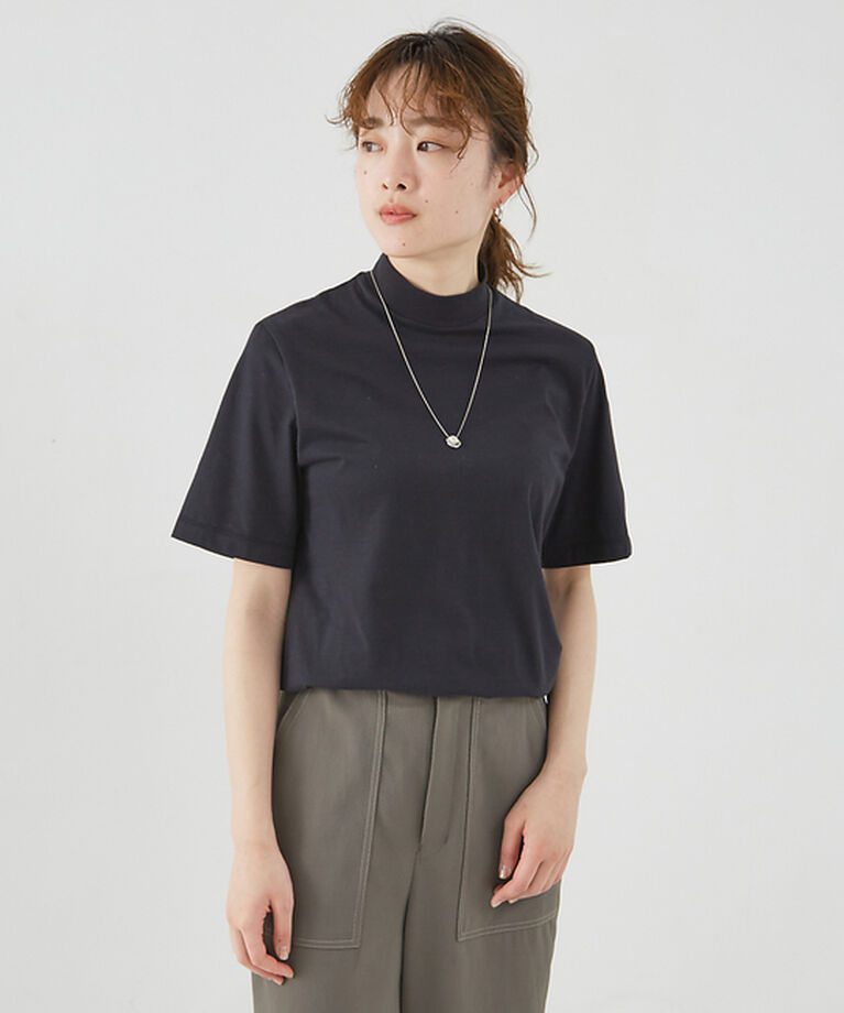 qualite「【Three dots】モックネックTシャツ」|Tシャツ・カットソー|