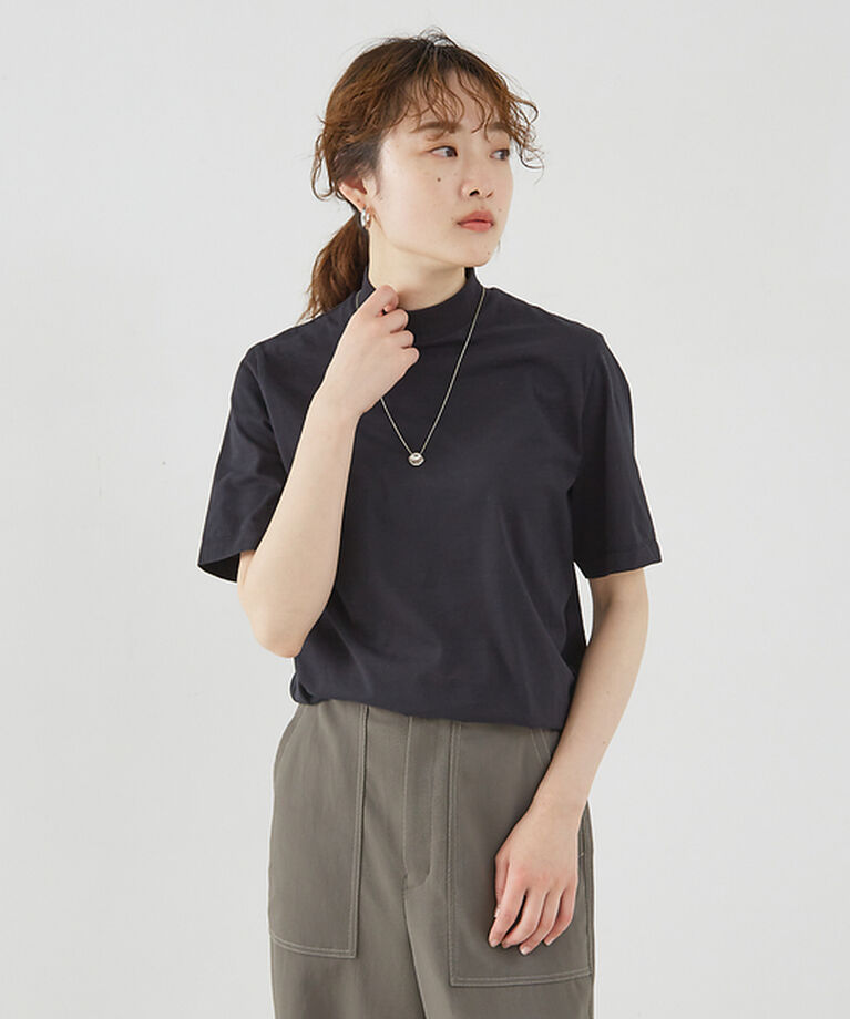 qualite「【Three dots】モックネックTシャツ」|Tシャツ・カットソー|