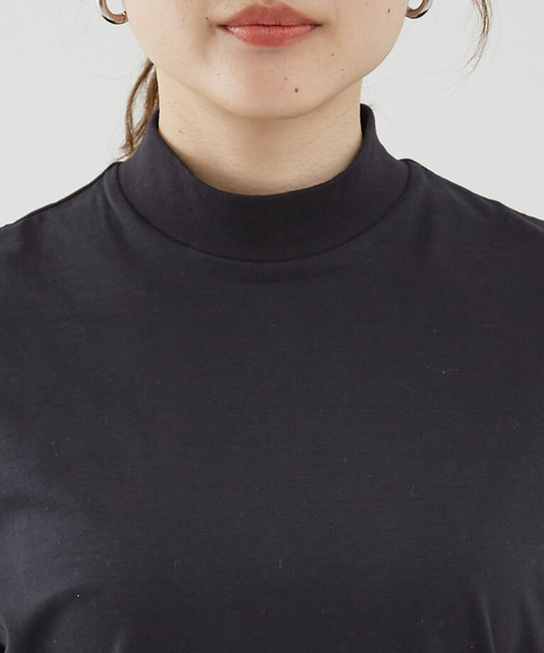 qualite「【Three dots】モックネックTシャツ」|Tシャツ・カットソー|