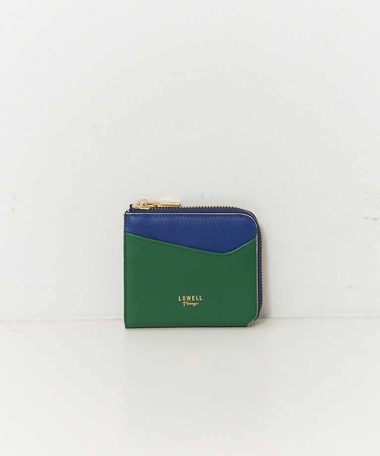 LOWELL things「Reles/L字配色ミニウォレット」|財布|ダークグリーン
