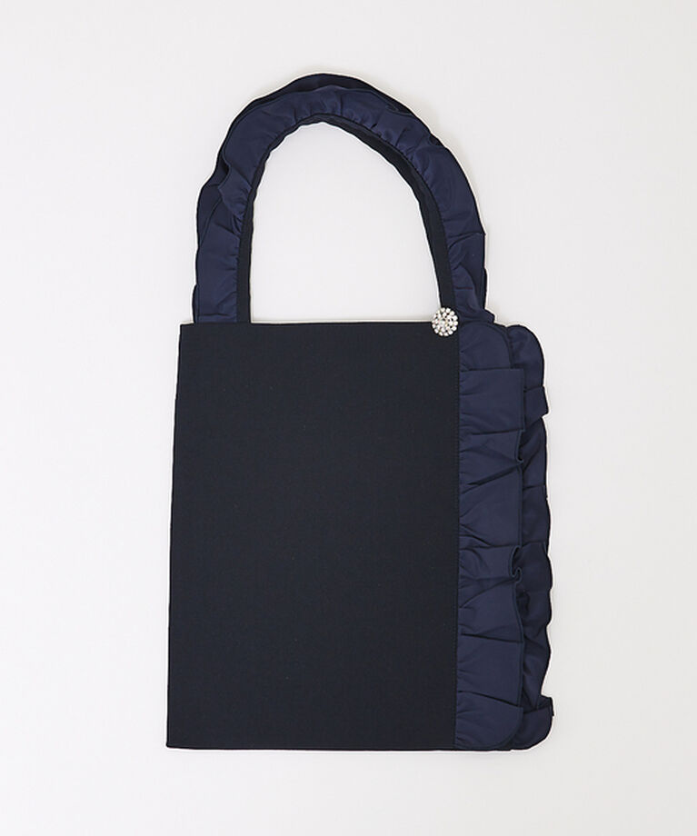 abahouse mavie「【エニディカセット】フリルトートバック」|エコバッグ|ダークネイビー