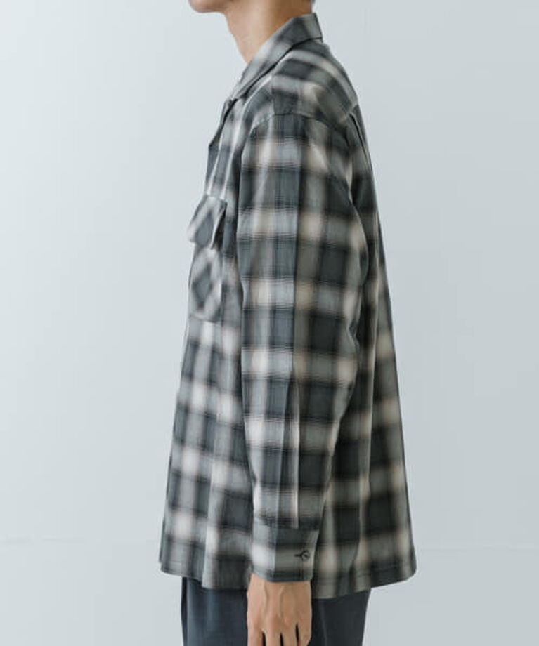 URBAN RESEARCH「UR URBAN RESEARCH iD　オンブレーチェックオープンカラーシャツ」|シャツ・ブラウス|
