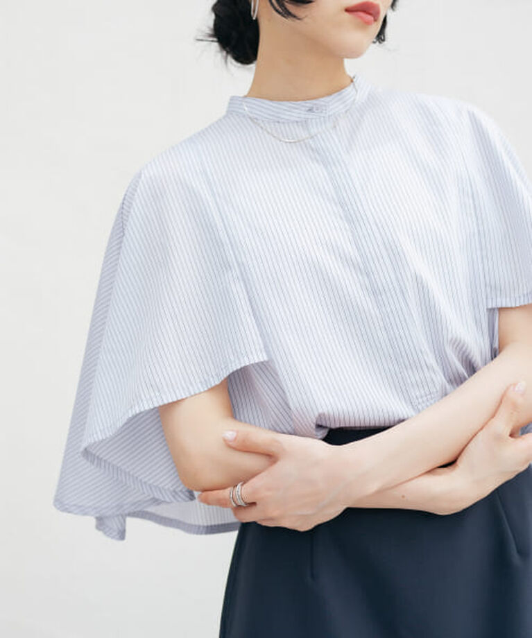  「KBF ストライプマントシャツ」|シャツ・ブラウス|BLUE