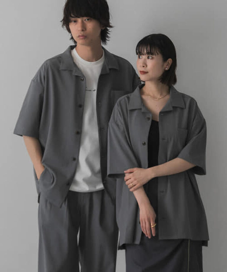 SENSE OF PLACE by URBAN RESEARCH「SENSE OF PLACE 『ユニセックス』オープンカラールーズシャツ(5分袖)」|シャツ・ブラウス|