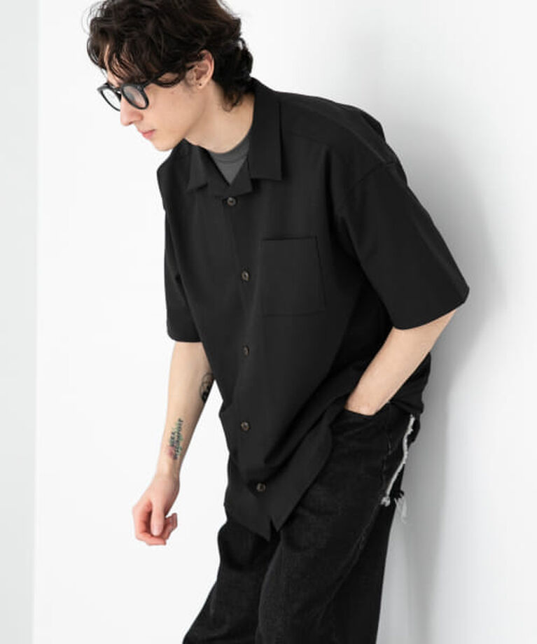 SENSE OF PLACE by URBAN RESEARCH「SENSE OF PLACE 『ユニセックス』オープンカラールーズシャツ(5分袖)」|シャツ・ブラウス|