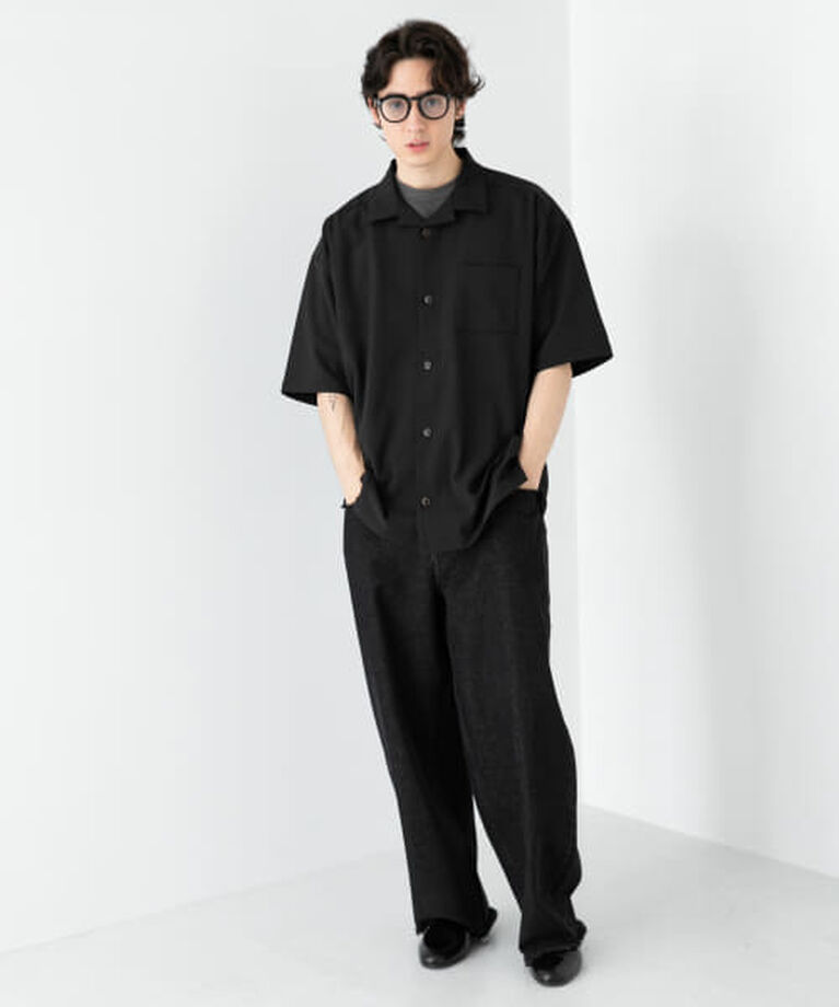 SENSE OF PLACE by URBAN RESEARCH「SENSE OF PLACE 『ユニセックス』オープンカラールーズシャツ(5分袖)」|シャツ・ブラウス|