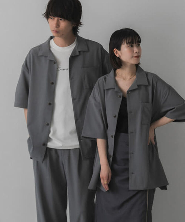 SENSE OF PLACE by URBAN RESEARCH「SENSE OF PLACE 『ユニセックス』オープンカラールーズシャツ(5分袖)」|シャツ・ブラウス|