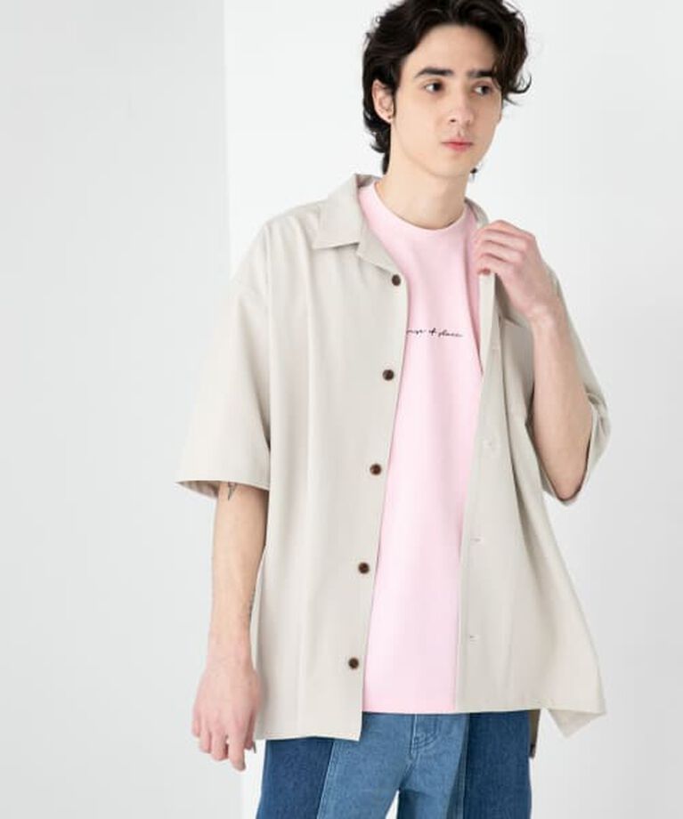 SENSE OF PLACE by URBAN RESEARCH「SENSE OF PLACE 『ユニセックス』オープンカラールーズシャツ(5分袖)」|シャツ・ブラウス|
