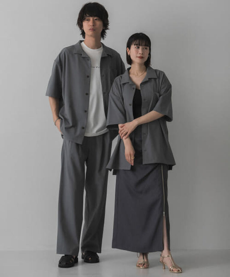 SENSE OF PLACE by URBAN RESEARCH「SENSE OF PLACE 『ユニセックス』オープンカラールーズシャツ(5分袖)」|シャツ・ブラウス|