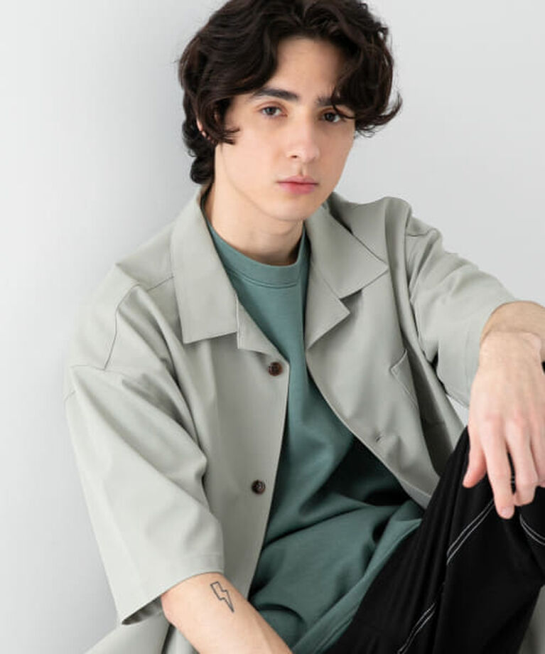SENSE OF PLACE by URBAN RESEARCH「SENSE OF PLACE 『ユニセックス』オープンカラールーズシャツ(5分袖)」|シャツ・ブラウス|BEIGE