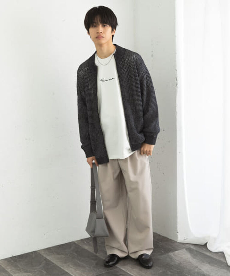 SENSE OF PLACE by URBAN RESEARCH「SENSE OF PLACE 『ユニセックス』『洗濯可』シアーメッシュドライバーズカーディガン」|カーディガン|