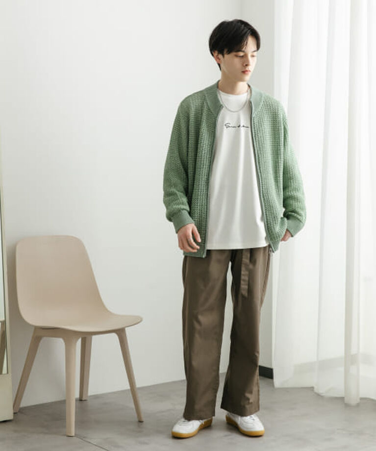 SENSE OF PLACE by URBAN RESEARCH「SENSE OF PLACE 『ユニセックス』『洗濯可』シアーメッシュドライバーズカーディガン」|カーディガン|