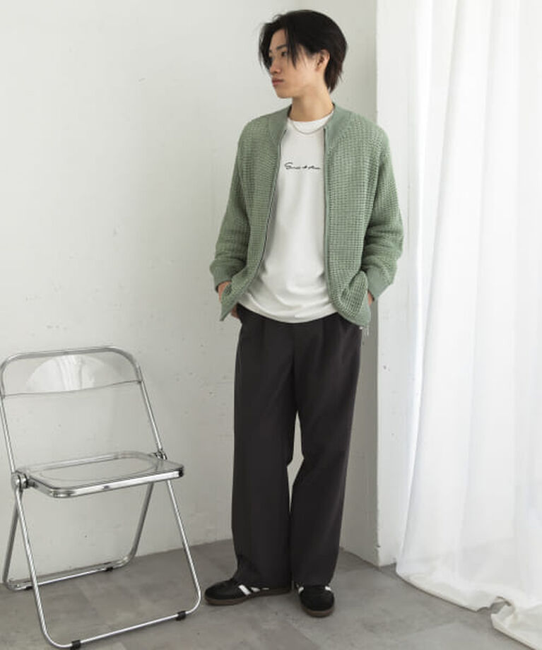 SENSE OF PLACE by URBAN RESEARCH「SENSE OF PLACE 『ユニセックス』『洗濯可』シアーメッシュドライバーズカーディガン」|カーディガン|