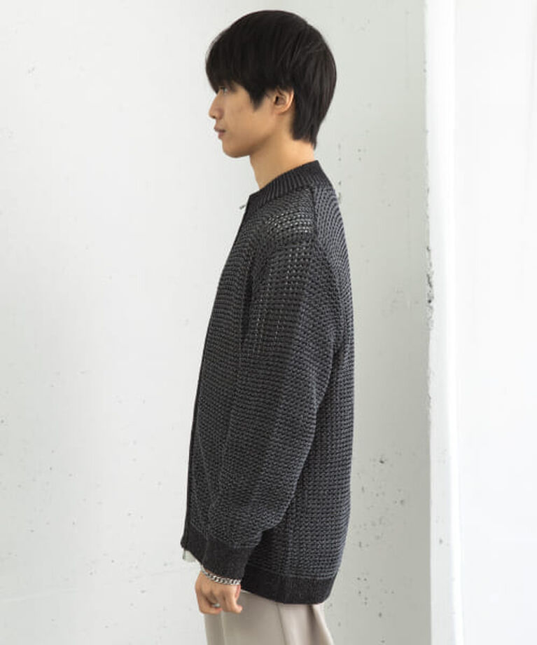 SENSE OF PLACE by URBAN RESEARCH「SENSE OF PLACE 『ユニセックス』『洗濯可』シアーメッシュドライバーズカーディガン」|カーディガン|