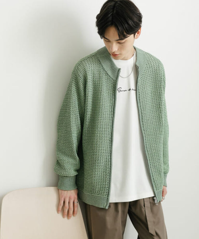 SENSE OF PLACE by URBAN RESEARCH「SENSE OF PLACE 『ユニセックス』『洗濯可』シアーメッシュドライバーズカーディガン」|カーディガン|MINT