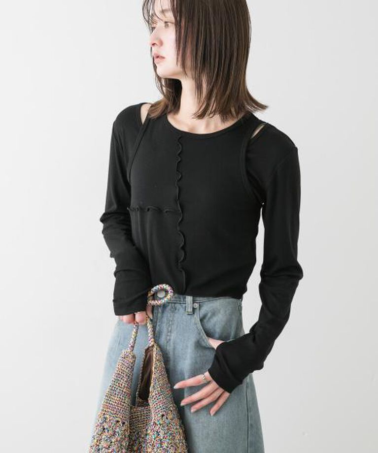 SENSE OF PLACE by URBAN RESEARCH「SENSE OF PLACE 2Pレイヤードメロートップ」|Tシャツ・カットソー|