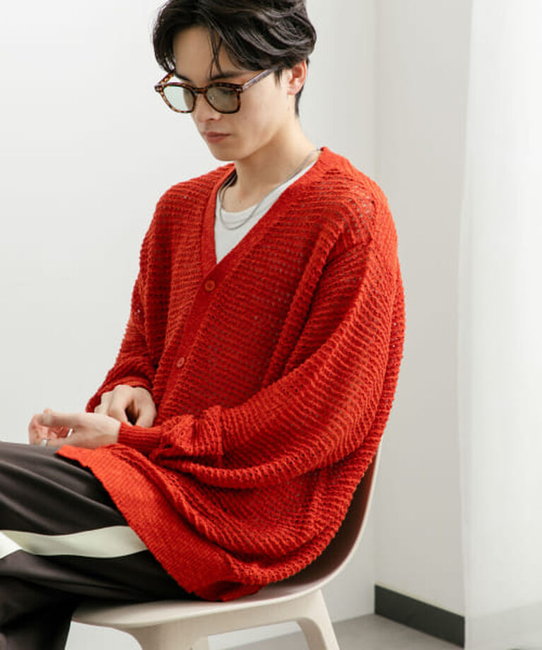 SENSE OF PLACE by URBAN RESEARCH「SENSE OF PLACE 『ユニセックス』『洗濯可』シアーVネックカーディガン」|カーディガン|
