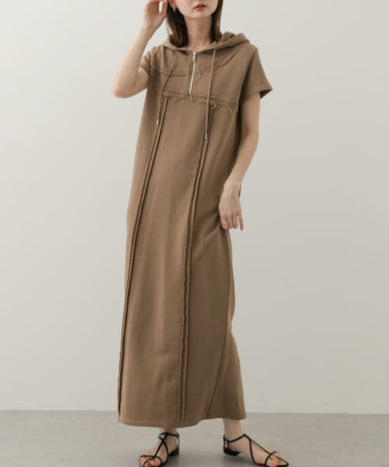 SENSE OF PLACE by URBAN RESEARCH「SENSE OF PLACE フーディージップワンピース」|ワンピース|CAMEL