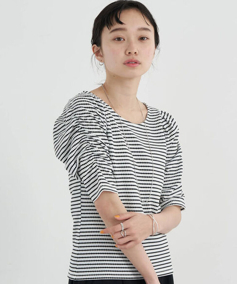 earth music&ecology「パワショル ボーダートップス」|Tシャツ・カットソー|