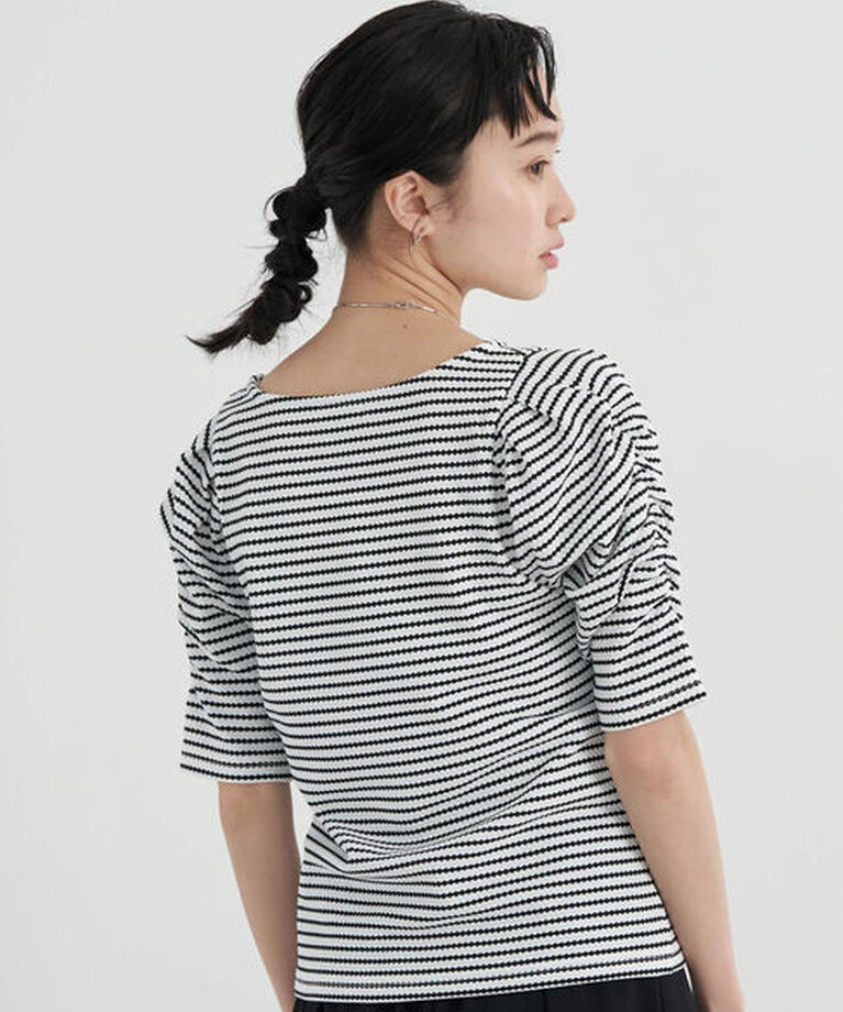 earth music&ecology「パワショル ボーダートップス」|Tシャツ・カットソー|