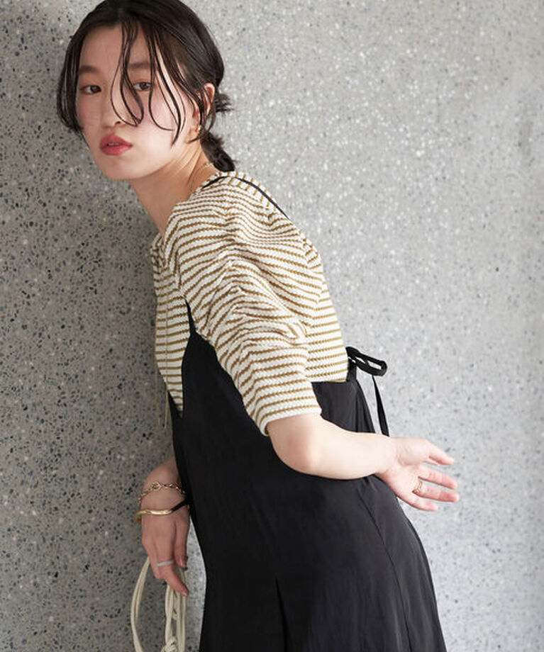 earth music&ecology「パワショル ボーダートップス」|Tシャツ・カットソー|