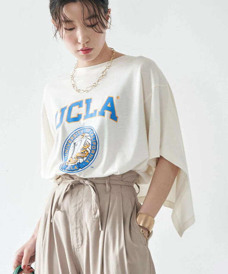 earth music&ecology「別注 UCLA バックフリルTシャツ」|Tシャツ・カットソー|オフホワイト