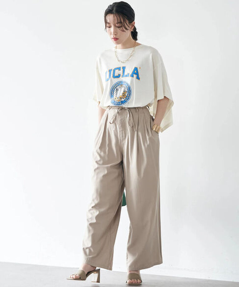 earth music&ecology「別注 UCLA バックフリルTシャツ」|Tシャツ・カットソー|