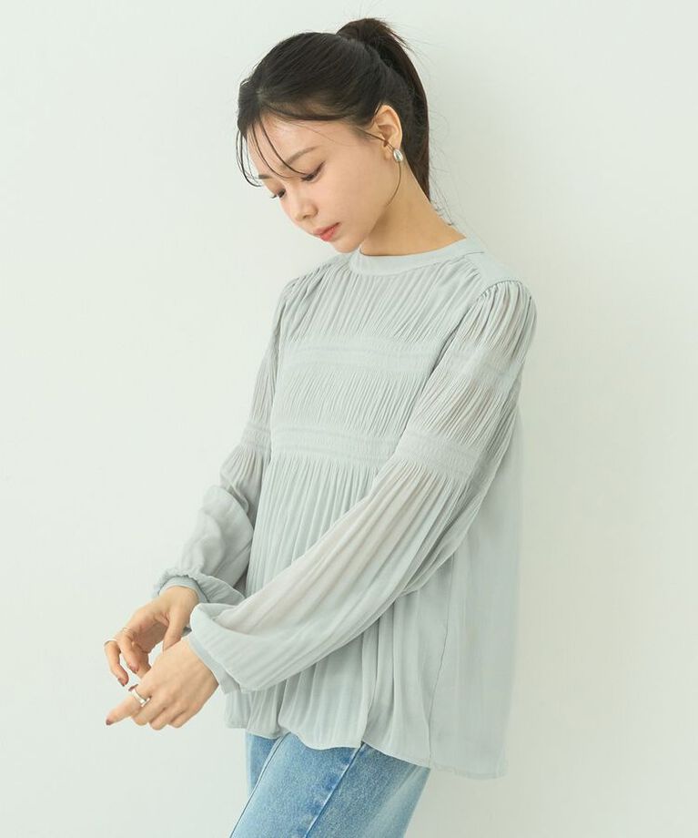 earth music&ecology「マジョリカプリーツブラウス」|シャツ・ブラウス|Mint