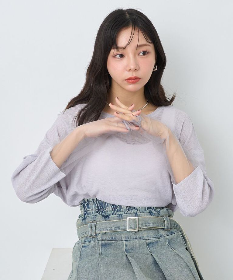 earth music&ecology「ラメシアースリーブプルオーバー」|Tシャツ・カットソー|