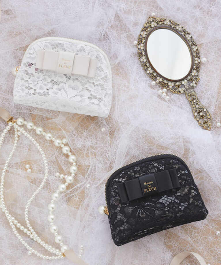 Maison de FLEUR「レースクリアリボンポーチ」|ポーチ|