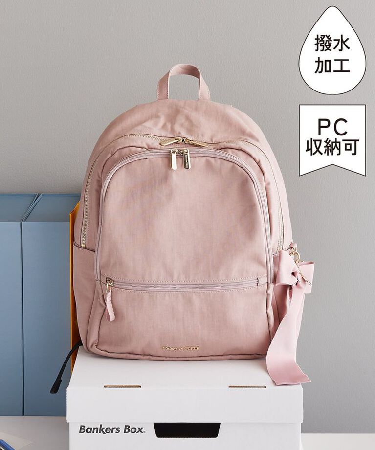 Maison de FLEUR「撥水加工ポケットリボンリュック」|リュック|ピンク