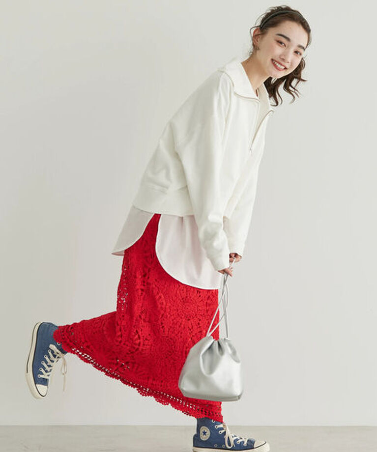  「SET ハーフZIPスウェット+シャツテールプルオーバー」|Tシャツ・カットソー|