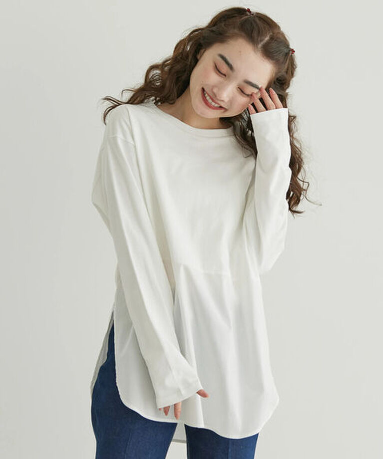  「SET ハーフZIPスウェット+シャツテールプルオーバー」|Tシャツ・カットソー|