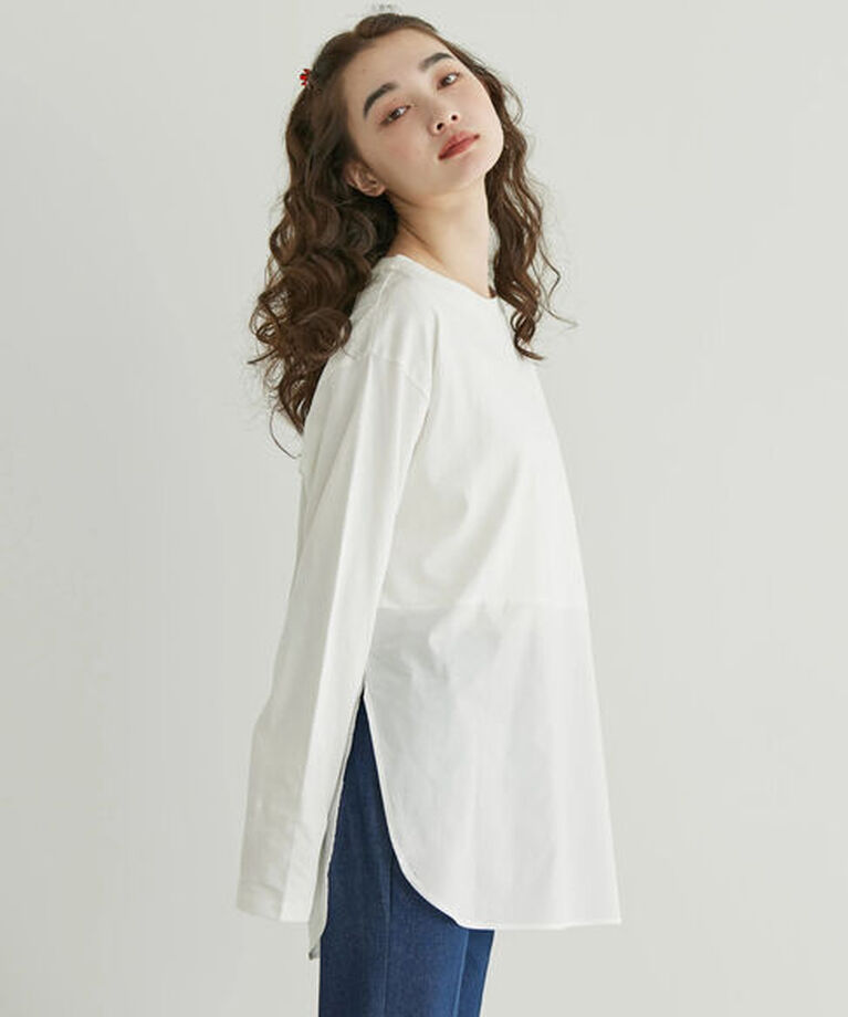  「SET ハーフZIPスウェット+シャツテールプルオーバー」|Tシャツ・カットソー|