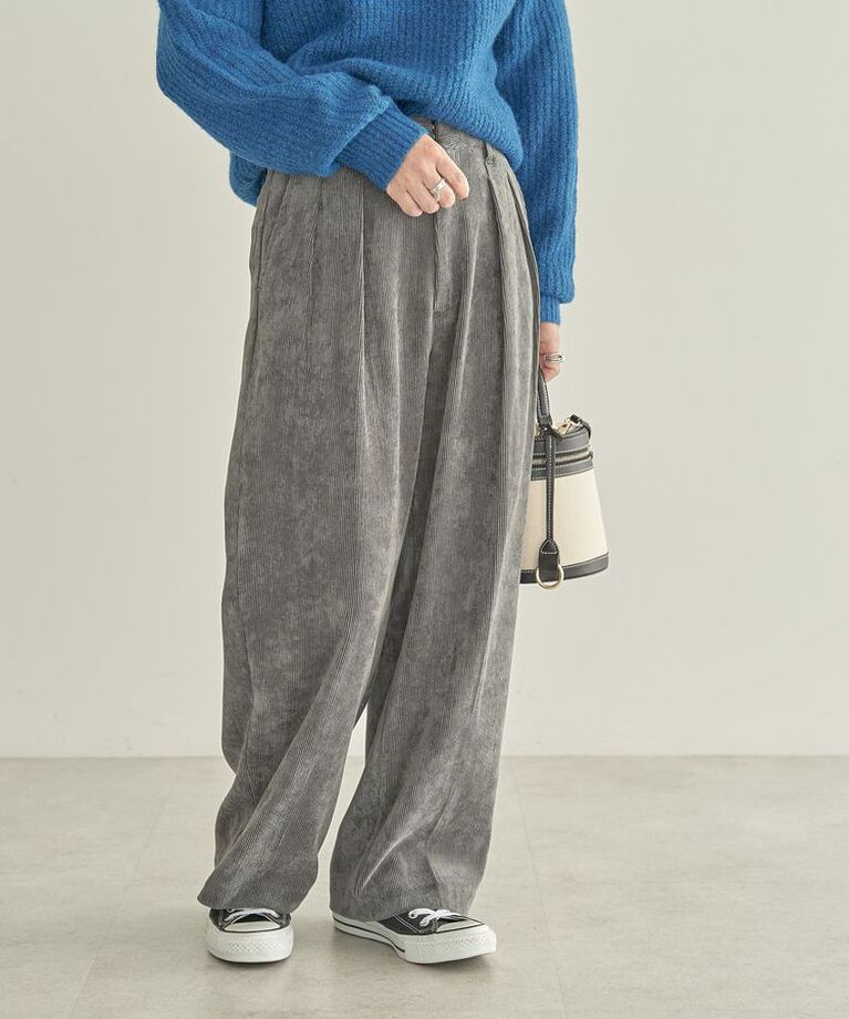 AMERICAN HOLIC「【WEB限定・小柄女性向け】コーデュロイタックワイドパンツ」|その他|
