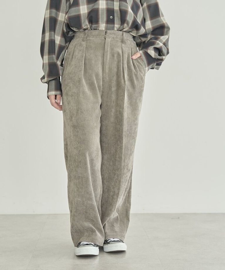 AMERICAN HOLIC「【WEB限定・小柄女性向け】コーデュロイタックワイドパンツ」|その他|