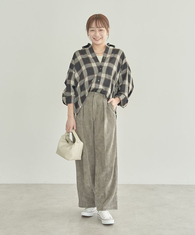 AMERICAN HOLIC「【WEB限定・小柄女性向け】コーデュロイタックワイドパンツ」|その他|