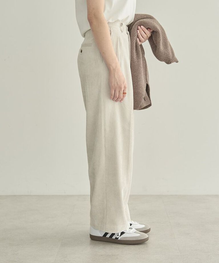 AMERICAN HOLIC「【WEB限定・小柄女性向け】コーデュロイタックワイドパンツ」|その他|