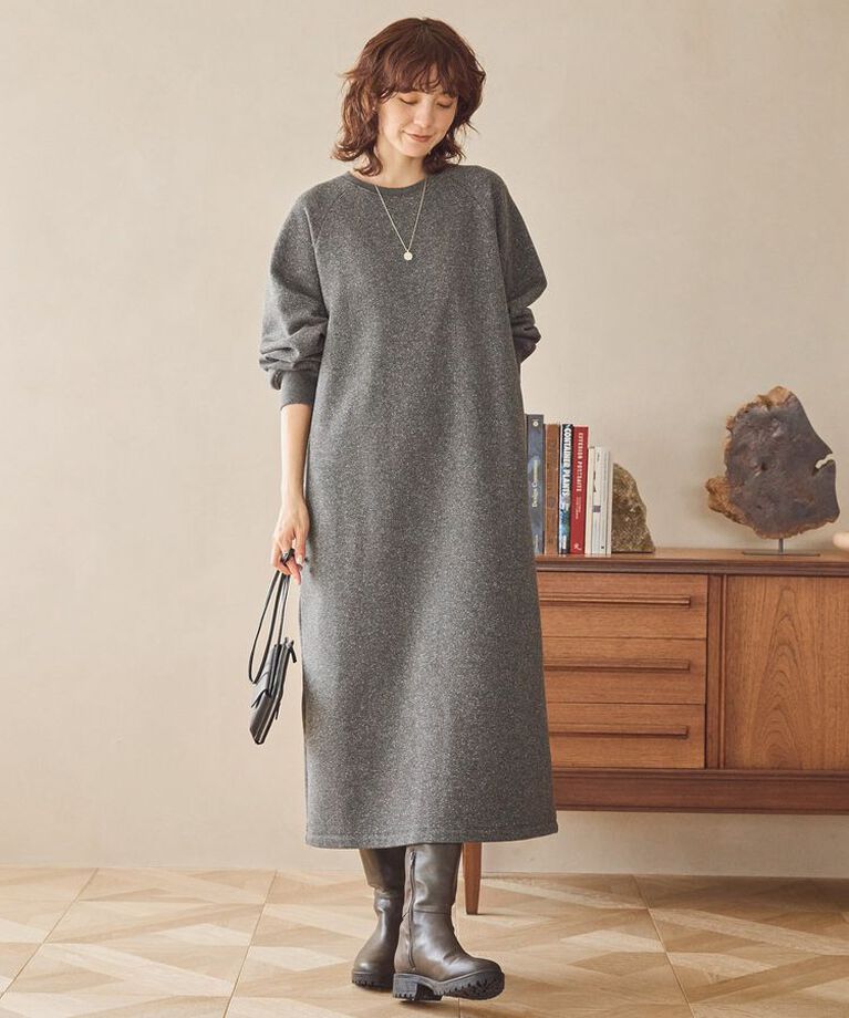 AMERICAN HOLIC「ラメスウェットワンピース」|ワンピース|Charcoal Gray