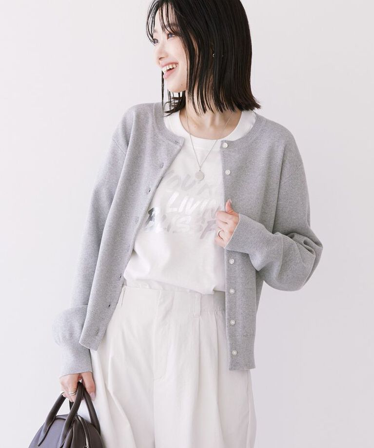 AMERICAN HOLIC「クルーネックニットカーディガン」|カーディガン|Gray Mixture