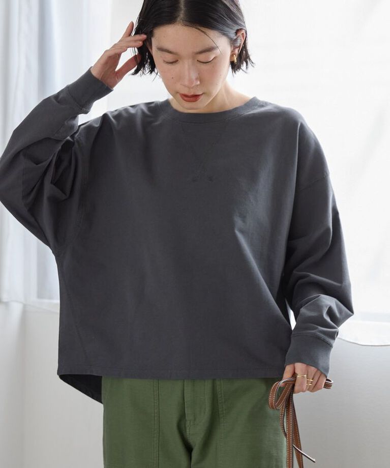 AMERICAN HOLIC「ピグメント加工裏毛ルーズプルオーバー」|Tシャツ・カットソー|Charcoal Gray
