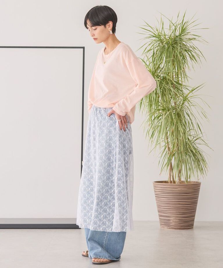 AMERICAN HOLIC「バック切替シアー長袖トップス」|Tシャツ・カットソー|