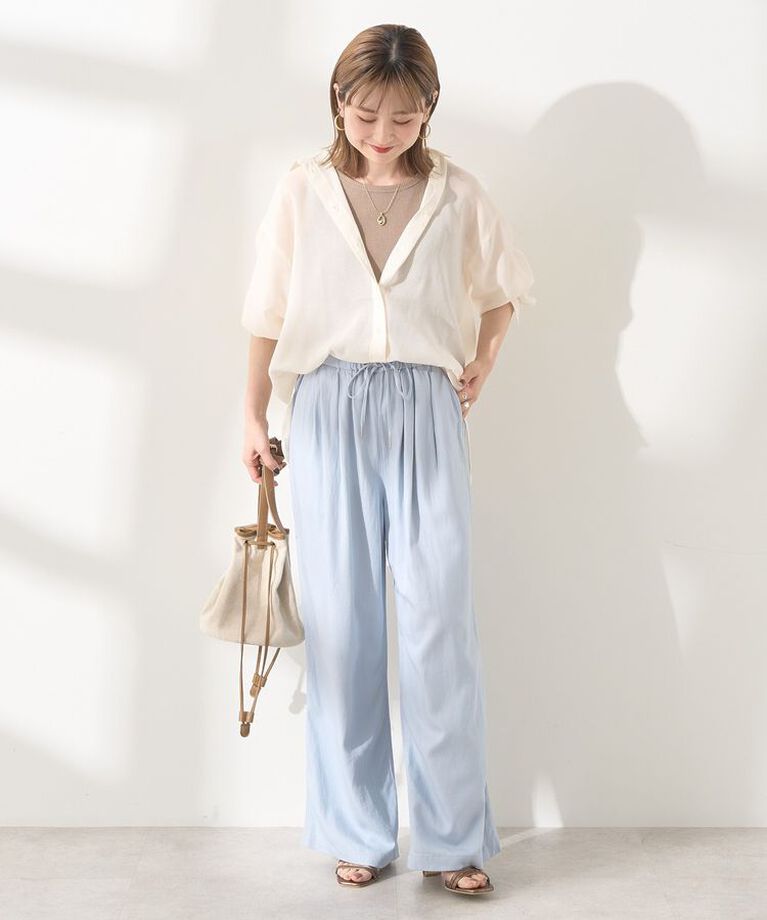 AMERICAN HOLIC「接触冷感リネンブレンドタックワイドパンツ」|その他|