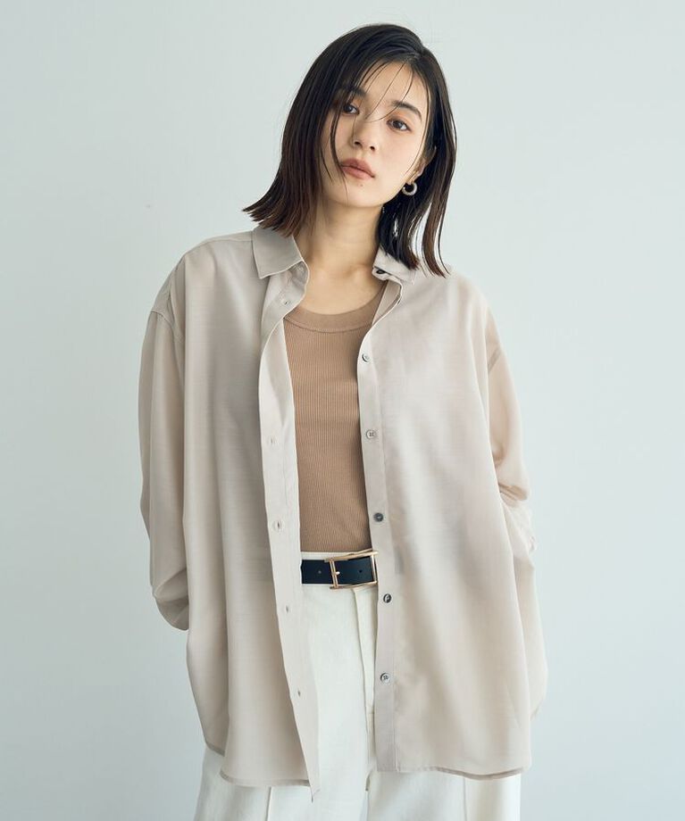 YECCA VECCA「サイドスリットシアーシャツ」|シャツ・ブラウス|