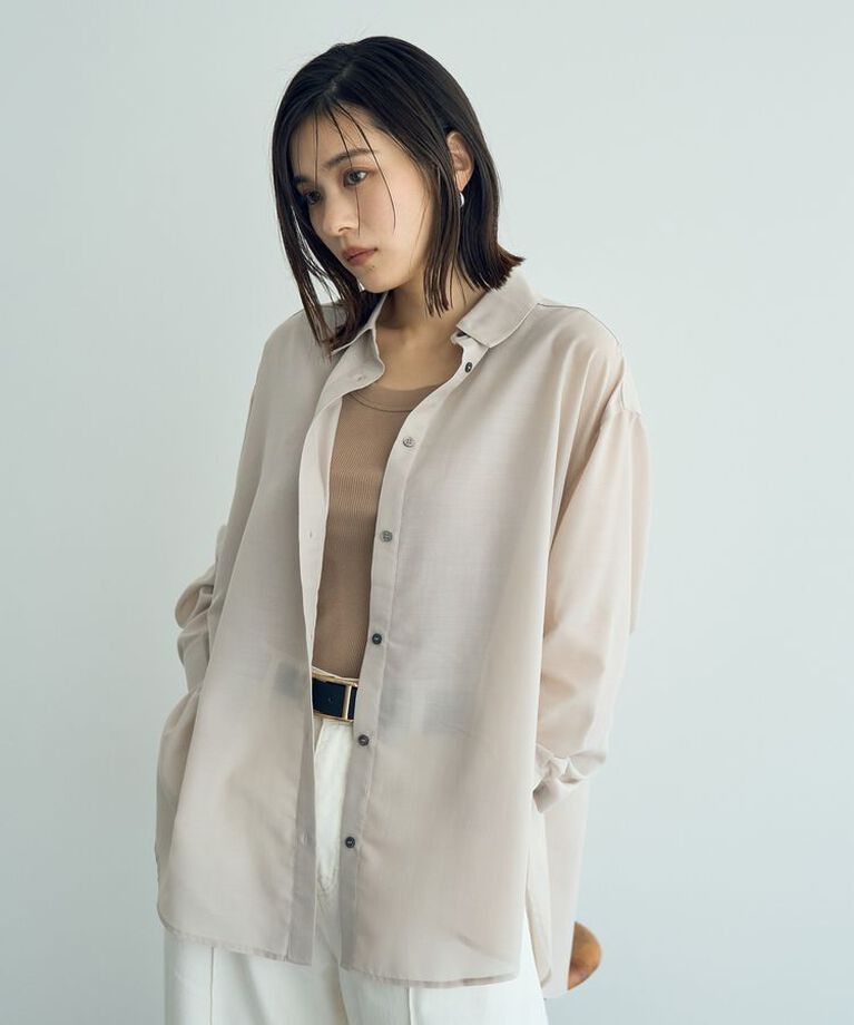 YECCA VECCA「サイドスリットシアーシャツ」|シャツ・ブラウス|