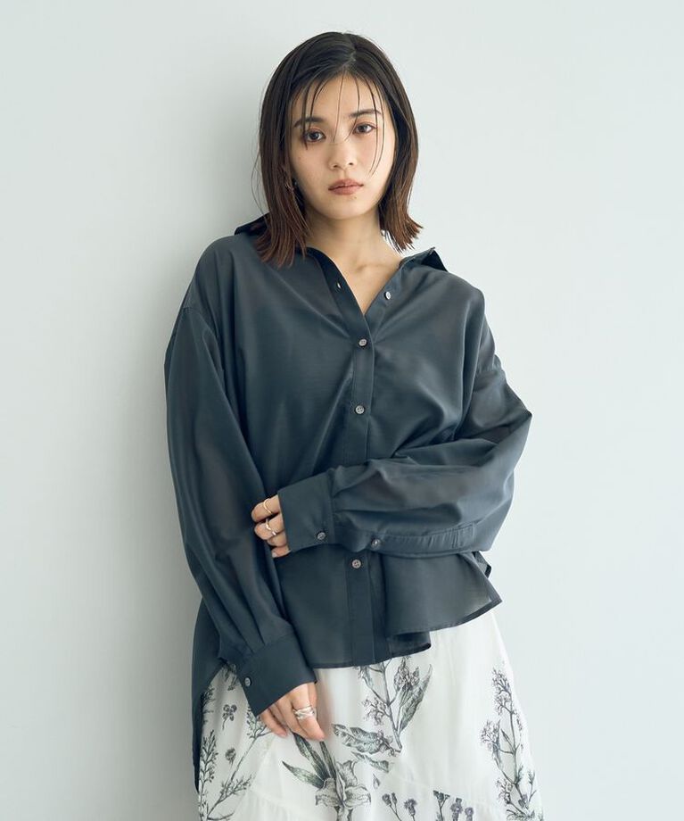 YECCA VECCA「サイドスリットシアーシャツ」|シャツ・ブラウス|