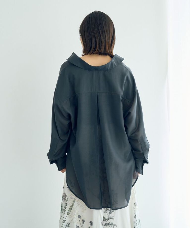 YECCA VECCA「サイドスリットシアーシャツ」|シャツ・ブラウス|
