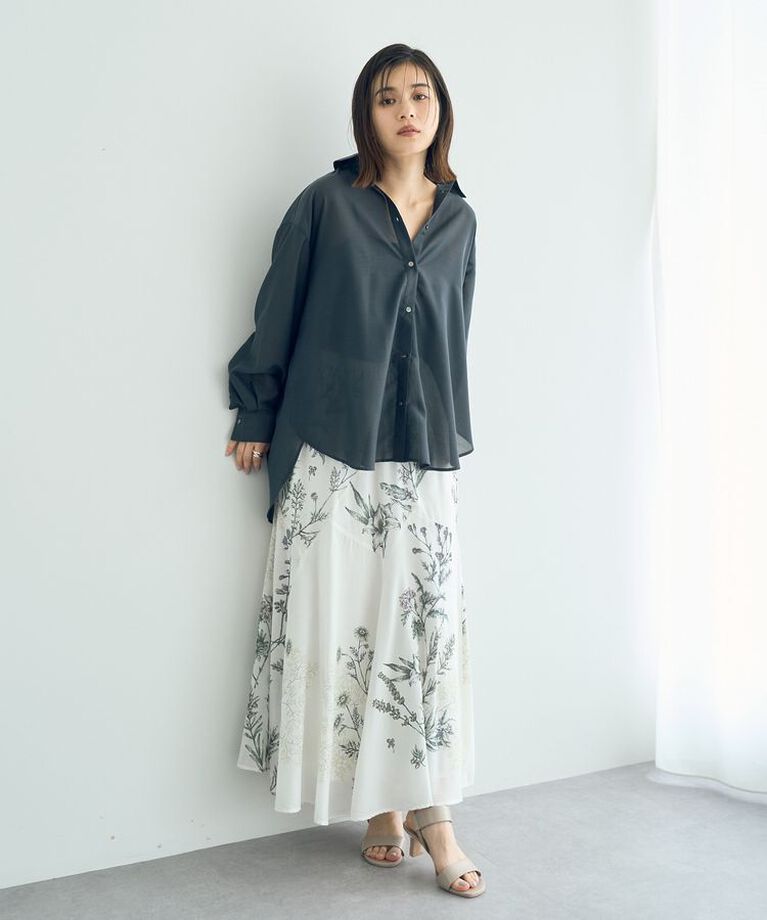 YECCA VECCA「サイドスリットシアーシャツ」|シャツ・ブラウス|